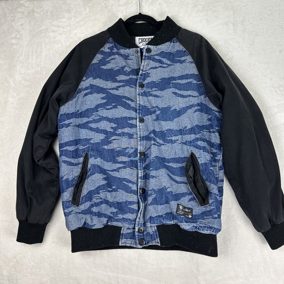 Crooks & Castles Other - Crooks & Castles Men's Denim snap up Jacket-Tiger camo Size Extra Large XL